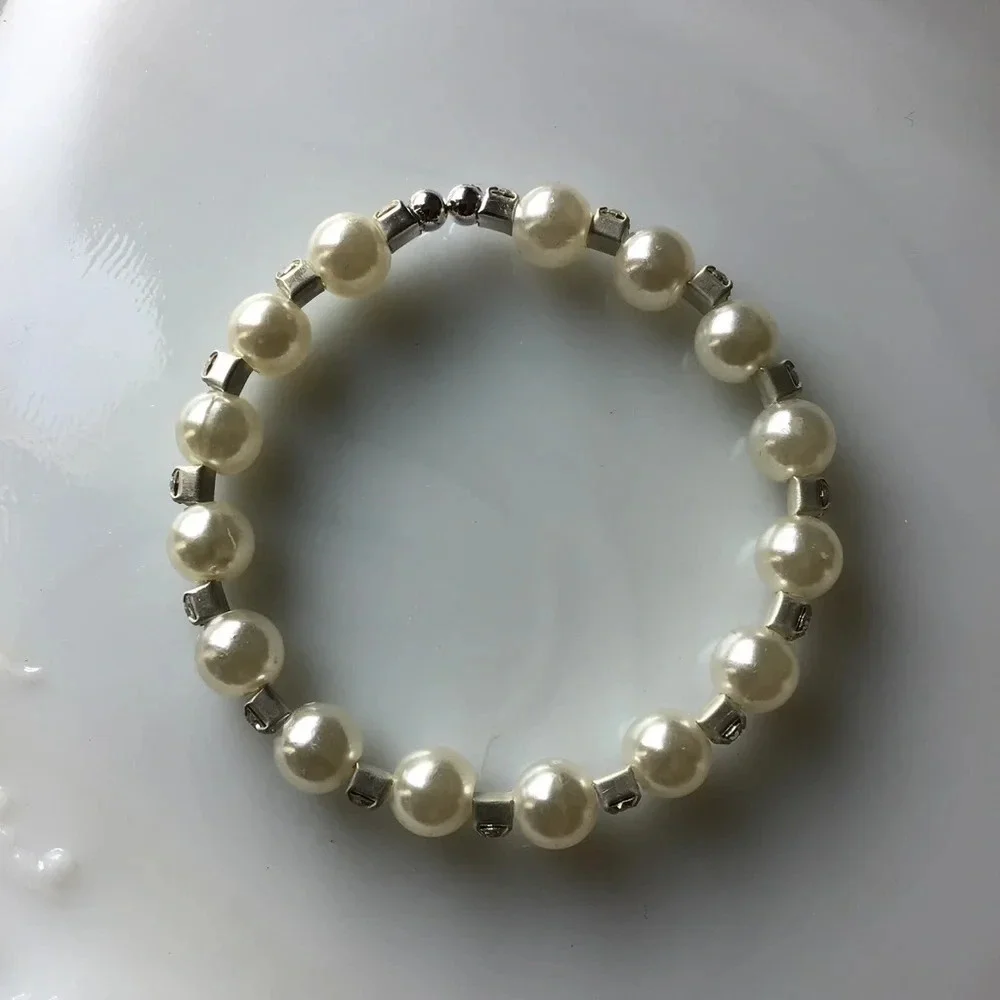 Pearl and Crystal Statement Fashion Bracelet - NWOT